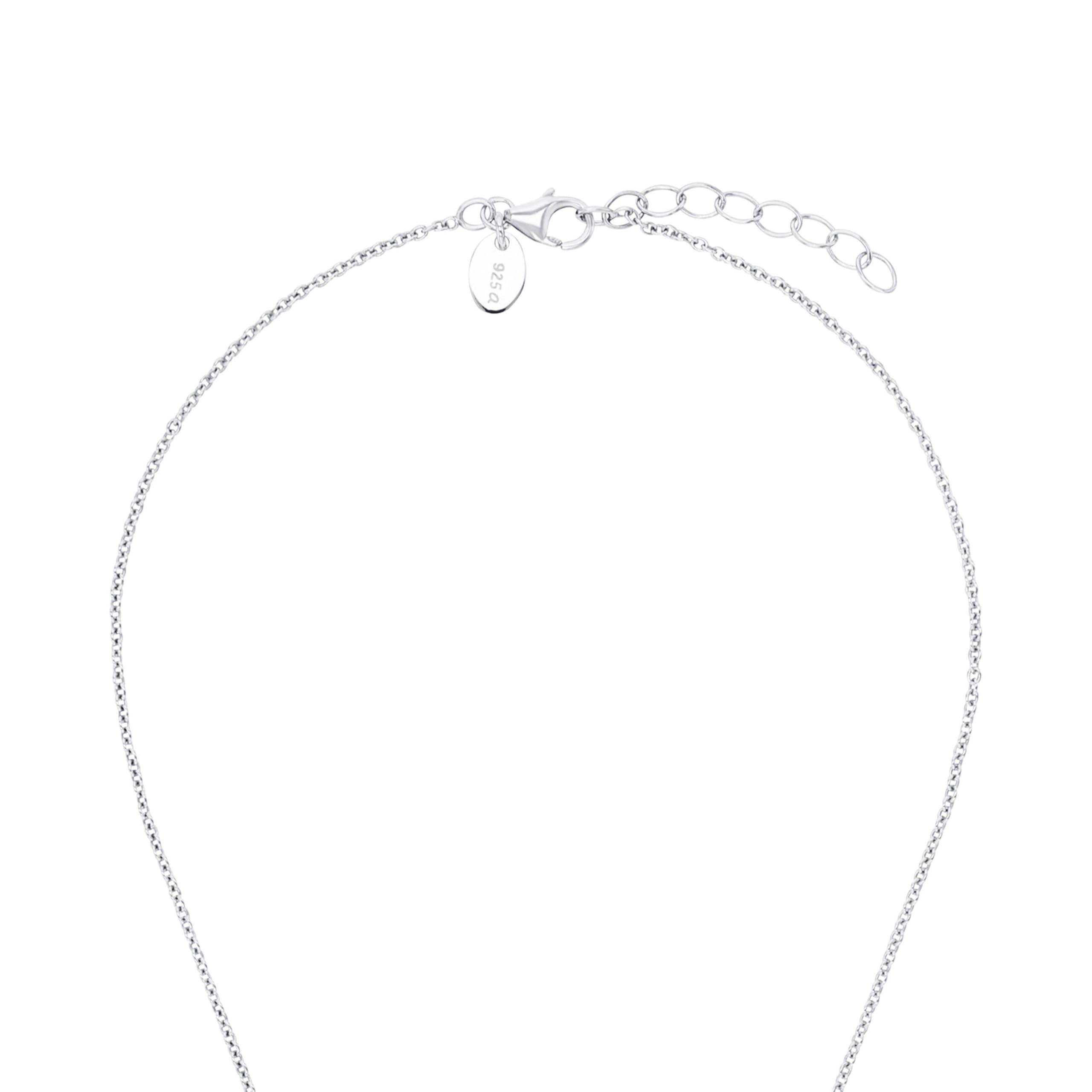 Prinzessin Lillifee Collana in argento sterling 925 per ragazze, collana per bambini, in parte con pietra preziosa, 35 + 3 cm, idea regalo per figlia e nipote, in confezione regalo