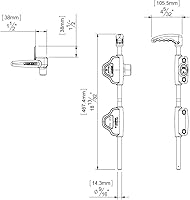 Vista 3 de D&D Technologies LB118BX LokkBolt Premium - Perno de caída de seguridad, con cerradura para puertas de metal, 18 pulgadas de longitud