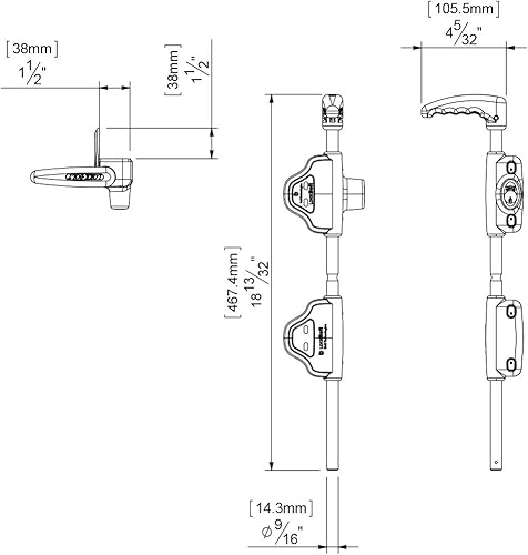 Miniatura 3 de D&D Technologies LB118BX LokkBolt Premium - Perno de caída de seguridad, con cerradura para puertas de metal, 18 pulgadas de longitud