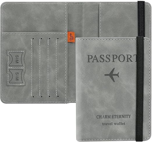 KITCHEDAO Passport Holder Passport Cover with Credit Card Slot and BoardingPass Slot Bi-Fold Passport Wallet Case Book Travel Must Have,PU Leather Travel Accessories-Unisex(Multicolor)-image-10