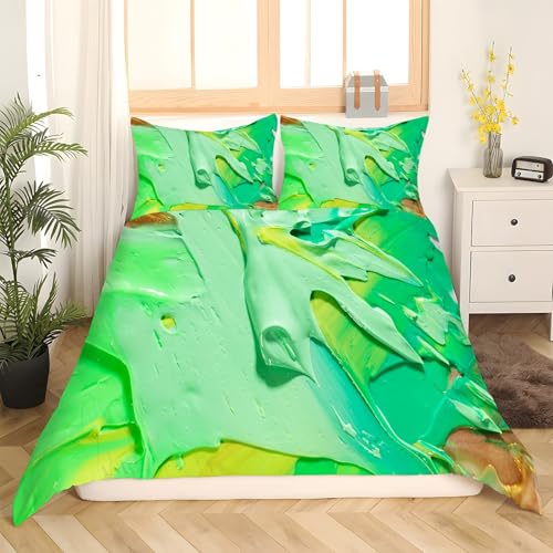 Housse de couette 220x240 microfibre douce avec zip ensemble de lit 3 pièces vert