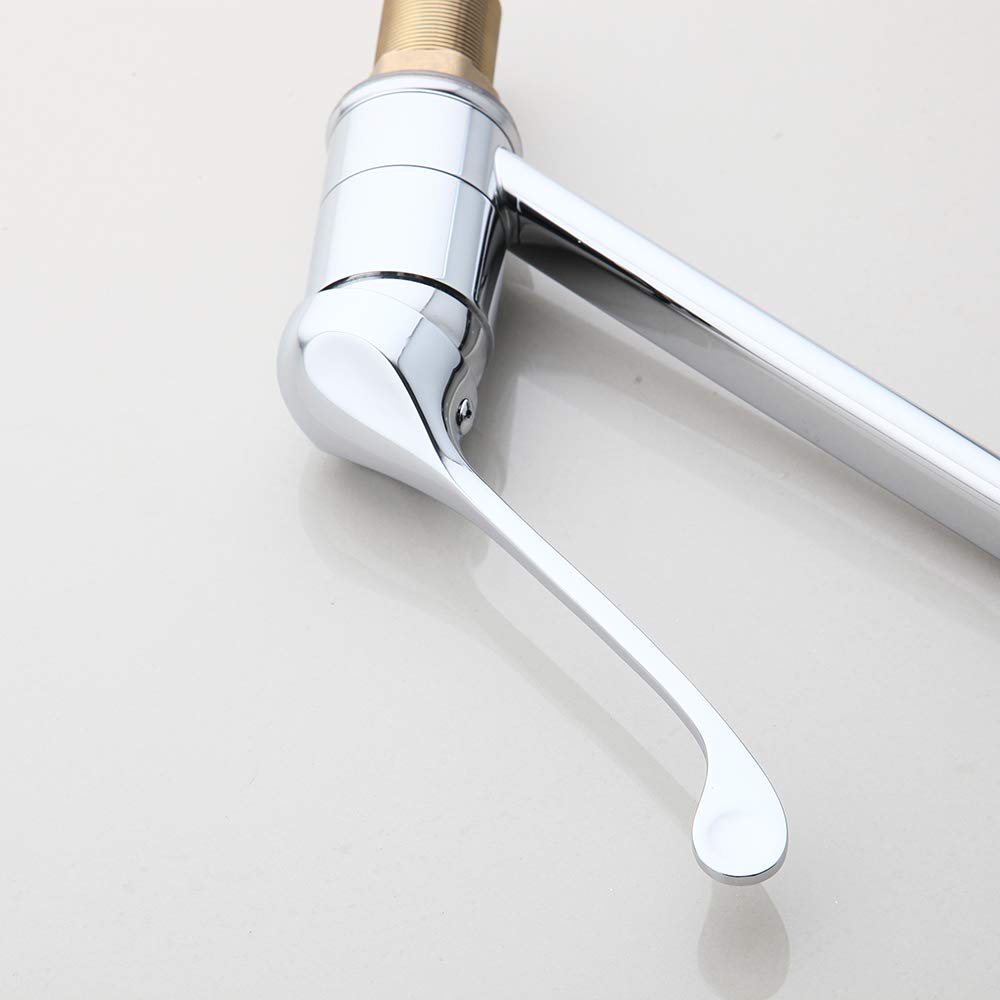 KLVN Miscelatore cromato per lavabo da bagno: rubinetto per l'igiene medica montato sul piano con controllo dell'acqua calda-fredda per l'uso del lavandino (B)