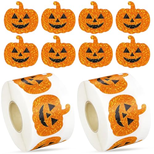 2 Rolls of 1000 Pumpkin Stickers for Kids Crafts Halloween Stickers Halloween Crafts for Kids Halloween Party Decorations Classroom Activities Trick or Treat Favours