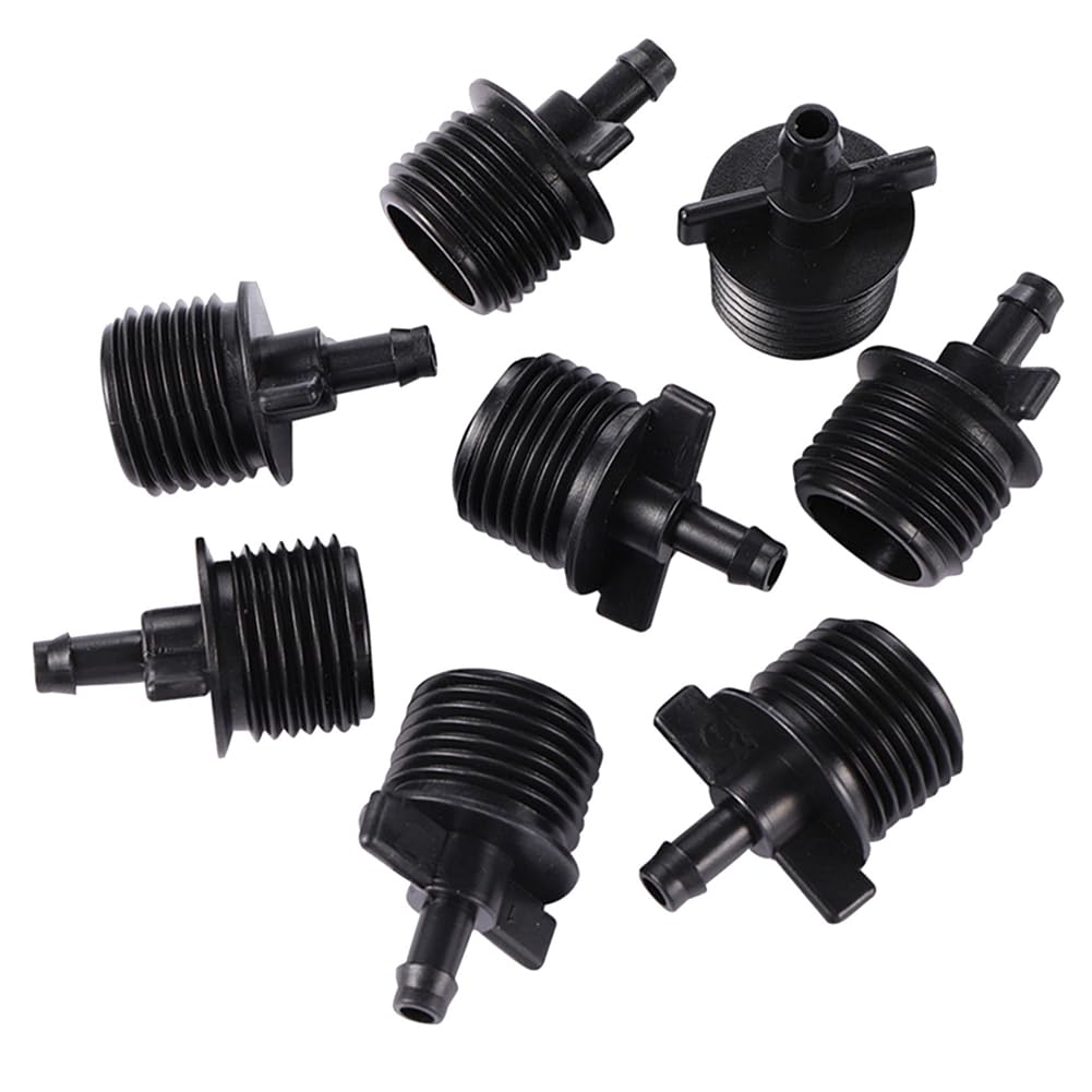 Littimoon Single Hook 4 Points External Thread Black Connector Garden Irrigation Internal Thread Interface Sprinkler Connector