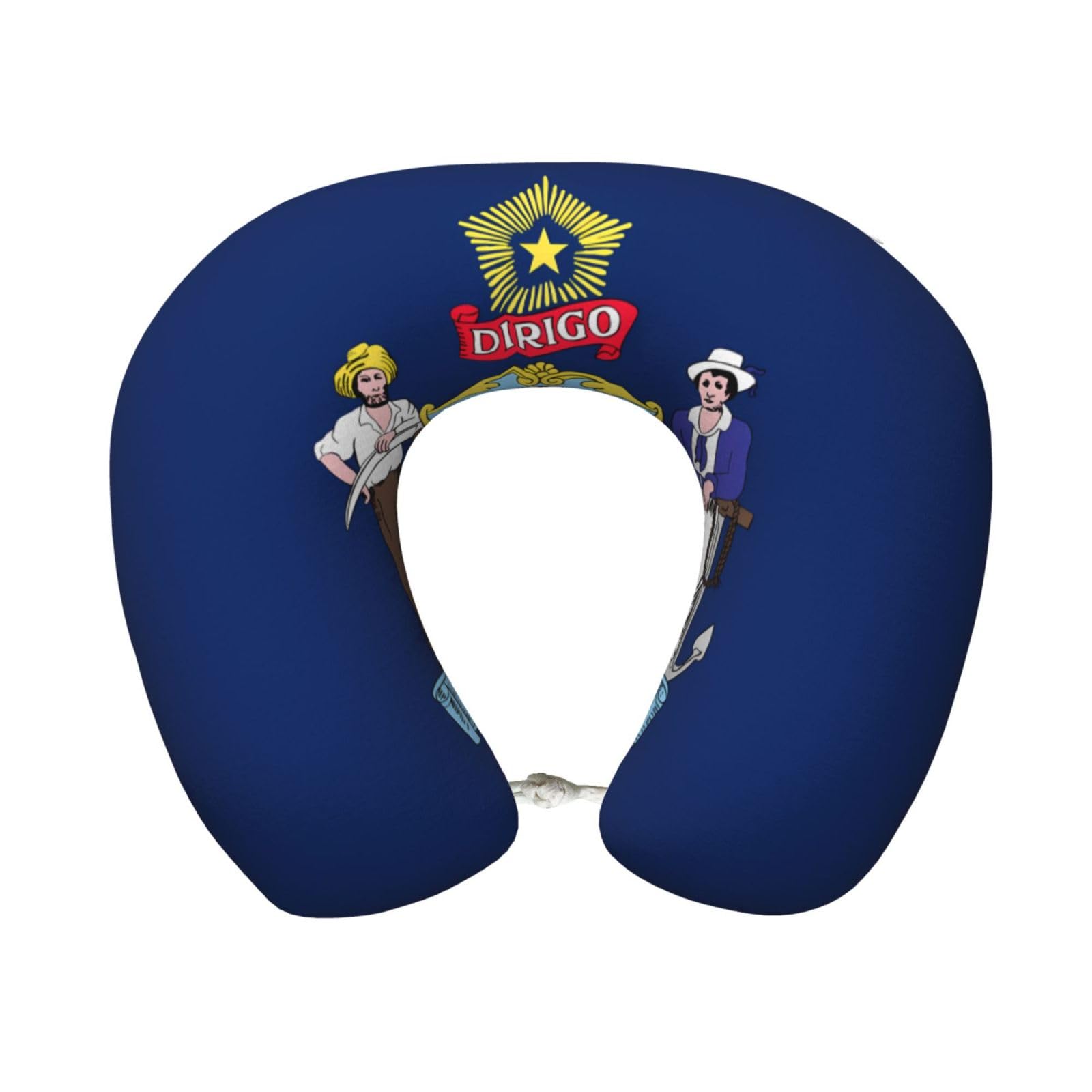 peiyeety Comfortable Maine State Flag Print Memory Foam Travel Pillow - U-Shaped Neck Support for Trips, Office Naps, and More
