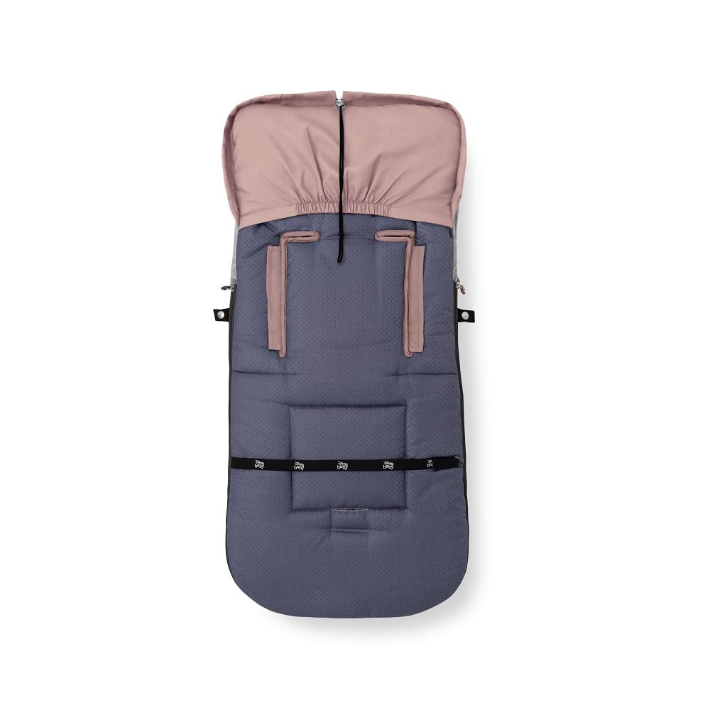 Sacco Passeggino Invernale Universale Interbaby | Copri Passeggino Universale Morbida | Sacco Termico per Ovetto Rimovibile, Doppia Apertura, Facile da Lavare, Materiali Anallergici, Rosa