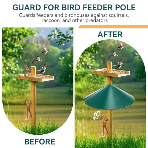 Qualirey 1 Pack 21.5 Inch Metal Squirrel Proof Baffle for 4 x 4 Posts Wrap Around Guard for Bird Feeder Pole to Deter Squirrels (Green) by Qualirey - Image 3