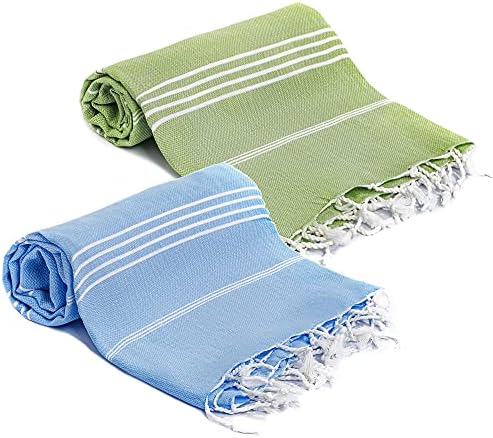 Large Turkish Peshtemal Bath Beach Towels Hammam Towels for Sauna, Spa, Yoga, Picnic and Beach  100 x 180 cm - 39 x 71 inches (Light Grey, 1)
