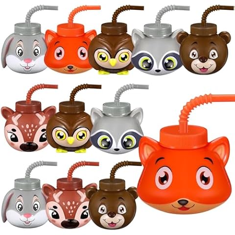 Hoolerry 12 Sets Woodland Animal Party Cups Cover