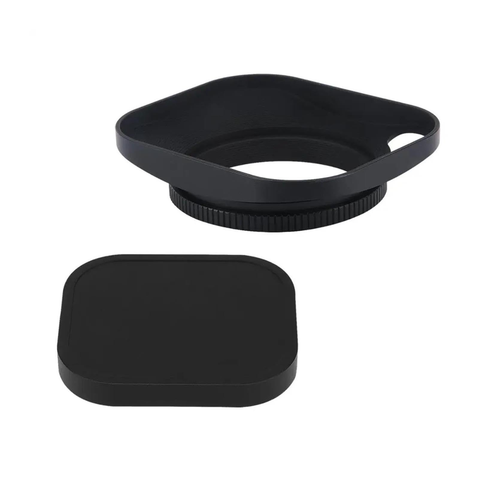 Pare-Soleil à Visser en métal 46 mm conçu + Capuchon, Compatible avec Leica, Appareil Photo télémétrique avec Objectif à Filetage de Filtre E46 46 mm Noir