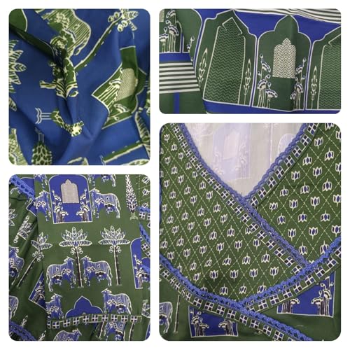 Image of Leriya Fashion Kurta Sets for Woman | Printed Jaipuri Ajrakh Kurta Set With Dupatta for Women | Kurti Set for Woman | Anarkali Suit for Women | Traditional Anarkali Salwar Suit for Party Outfits Kurtis