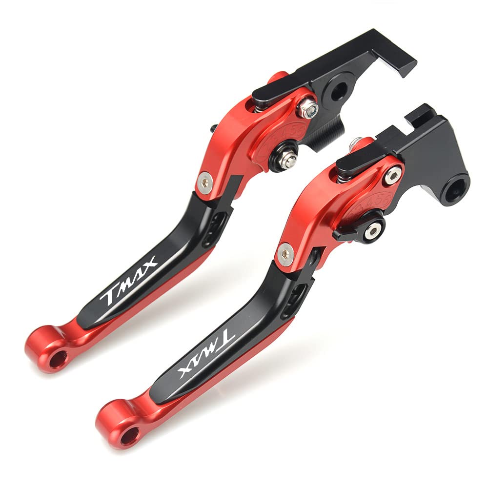 Adjustalbe - Kit di manopole per manubrio in alluminio pieghevoli ed estensibili per Yamaha T-MAX 500 530 560 2001-2020 (T-MAX 2001-2007, kit rosso)