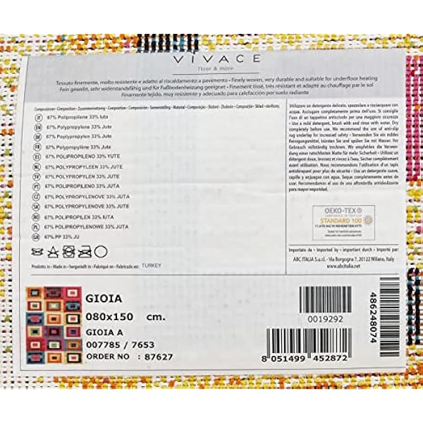 ABC, Gioia A, Tappeto, Multicolore, 150 x 80 cm