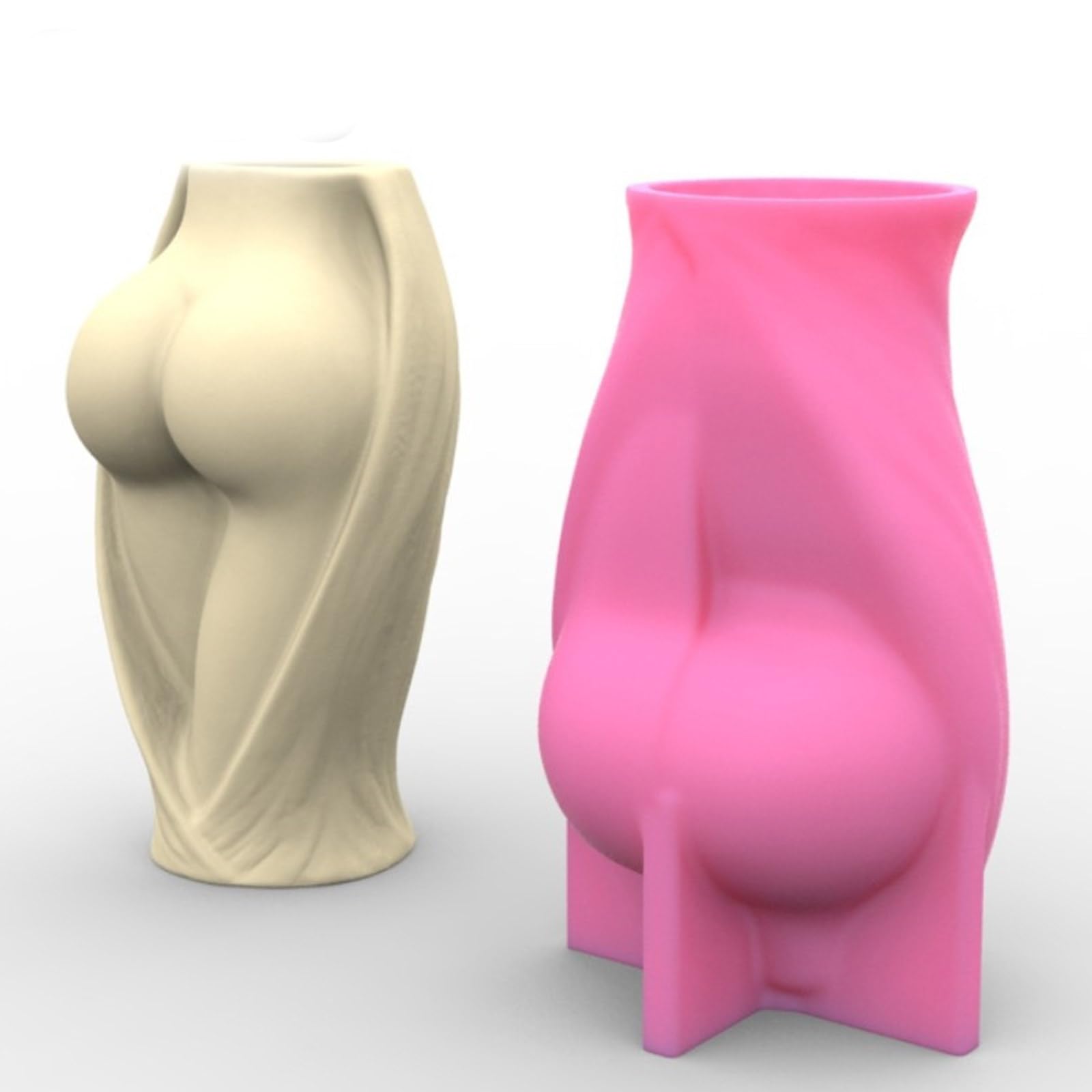 Molde de silicona para maceta, cuerpo humano, molde de yeso, forma de resina, jarrón, suculenta, maceta, candelero, decoración, molde de regalo hecho a mano