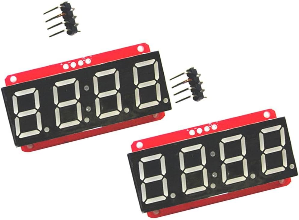 VELURA 2Pcs 0.56in LED Display Module 4 Digit 7-Segment HT16K33 I2C Electronic|2 Pieces 0.56 4 Digit LED Display Modules|Individual LEDS| Electrical & Test Equipment |Business & Industrial