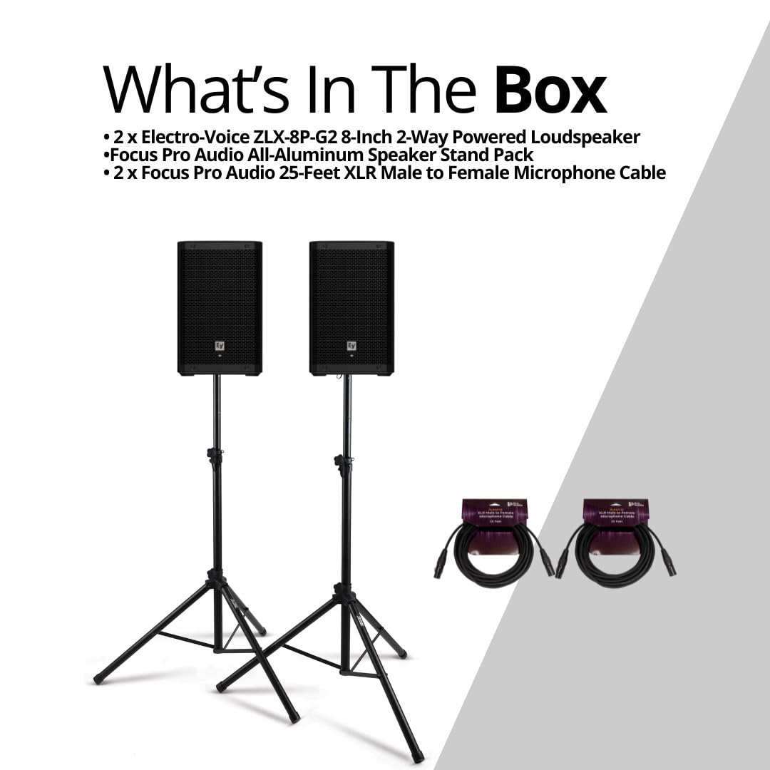 Amazon.com: Electro-Voice ZLX-8P-G2 8-Inch 2-Way Powered