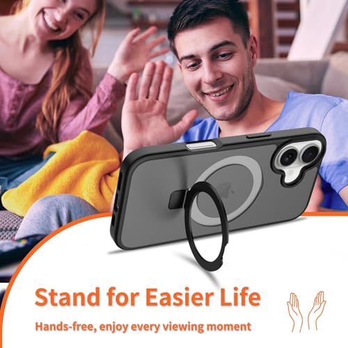 Image of Magnetic for iPhone 17 Case, 6.3 inch, Compatible with MagSafe, Rugged Kickstand, Not-Yellowing Military-Grade Protection, Matte Black