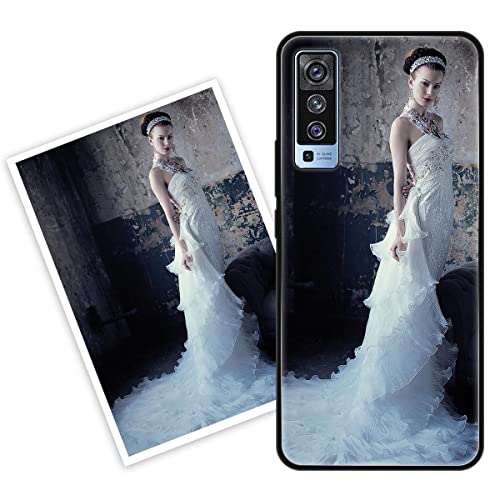 Sunrive Funda Personalizada Compatible con Vivo X50, Carcasa Personalizable para tu móvil con Foto Imagen Frase o Texto-(Silicone Frontera+Cristal Templado Posterior)