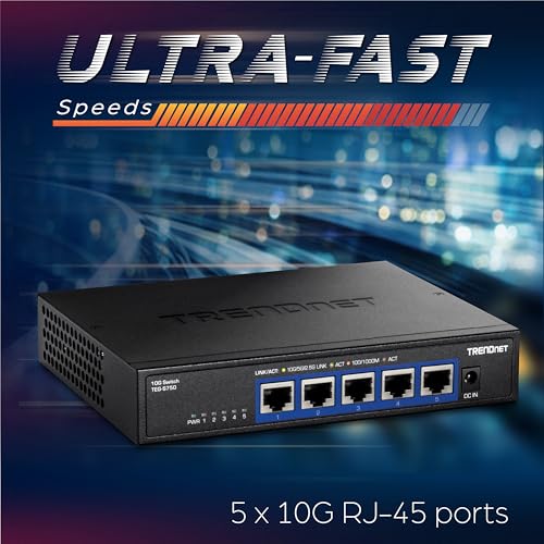 Conmutador de 5 puertos 10G TRENDnet con alta capacidad de 100 Gbps 7
