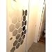 H2MTOOL Hexagon Stickers, 12 PCS 9cm Removable Acrylic Wall Stickers for Home Living Room Bedroom Decor (9cm, Silver)