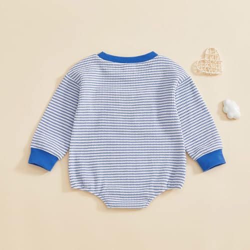 Newborn Boy Fall Clothes Mamas Boy Stripe Romper Long Sleeve Crew Neck Cute Bodysuit Baby Fall Clothes2