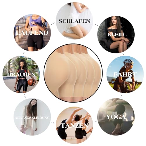 Image of ZENUTA Women 4 Pack Slip Short Under Dresses Underwear, Anti Chafing Seamless Cotton Shorts for Women Boy Shorts