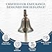 Solid Brass Wall Mounted Ship Hanging Antique Brass Bell for Reception, School, Outdoor, Indoor, Dinner & Chruch - 6 Inch by The Metal Magician