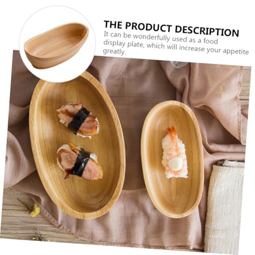 Plato para sushi con forma de barco pequeño de material sintético miniatura 3