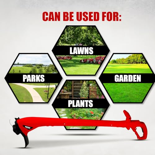 Image of OMADA Corded String Trimmer | Robust 250W Motor | 12500 RPM for Precise Cutting | 5m Cable for Extended Reach | 22cm Cutting Width for Smooth Grass & Hedge Trimming