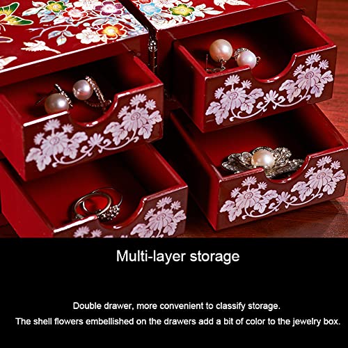 Boîte à bijoux en bois sur coiffeuse pour déco rétro chinoise - 7