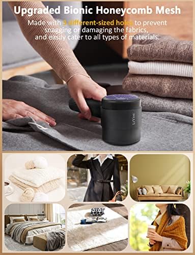 Lint Remover LtYioe Bobble Remover for Clothes, Fabric Shaver Electric Rechargeable with Magnetic Adsorption & Powerful Suction, Larger Lint Catcher Debobbler for Wool Jumper Fuzz Pill (Purple Blue)