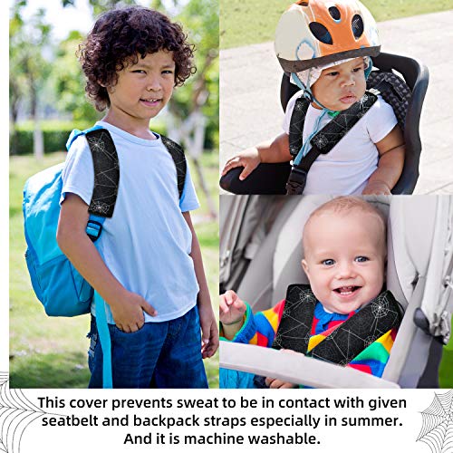 Image of Spider Seat Belt Cover for Kids, Seat Belt Pad for Boys, Car Seat Straps Shoulder Pads for Kids, Kid's Seat Belt Cushion, Shoulder Strap Pad, 1 Piece(Black)
