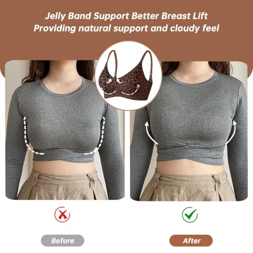 Image of OEAK Womens Wireless Jelly Bras Comfortable Gel Bra Everyday Tshirt Bras