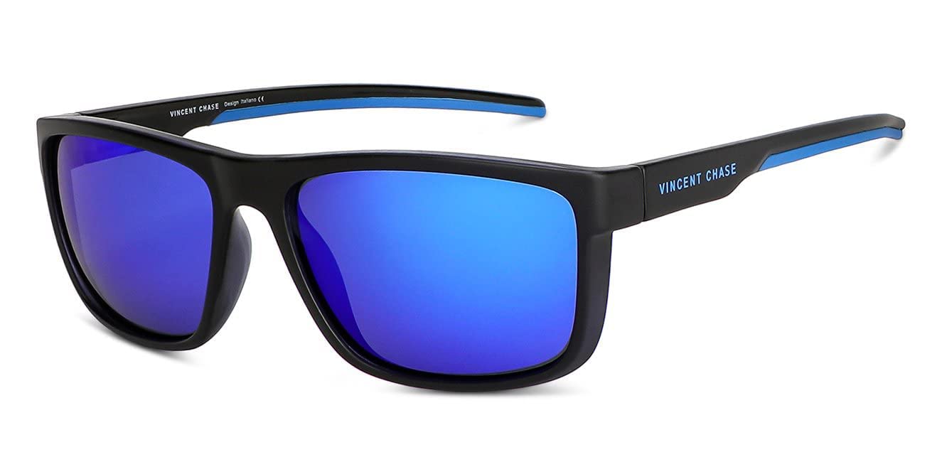 Vincent Chase By Lenskart | Full Rim Sports Branded Latest and Stylish Sunglasses | Polarized and 100% UV Protected | Men & Women | Large | VC S14122