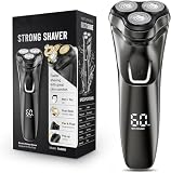 Cordless Electric Razor for Men: 4D Floating Mens Shavers Waterproof with LED Display & Travel Lock - USB Rechargeable Beard Shaver with Pop-up Trimmer