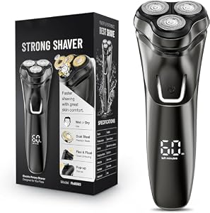 Cordless Electric Razor for Men: 4D Floating Mens Shavers Waterproof with LED Display & Travel Lock - USB Rechargeable Beard Shaver with Pop-up Trimmer