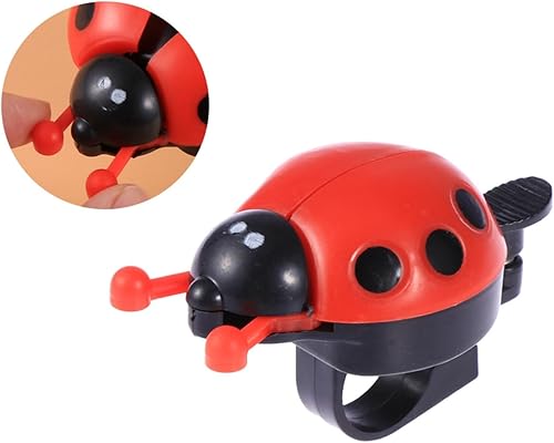 Kisangel Anillos para niños Niñas Bicicletas Niños Campana de Ciclo Campana de Manillar Campana Campana Campana de Mariquita Rojo Rojo Anillo