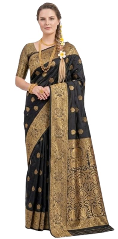 Sari Banarasi en soie avec haut à coudre pour habit de fête femme
