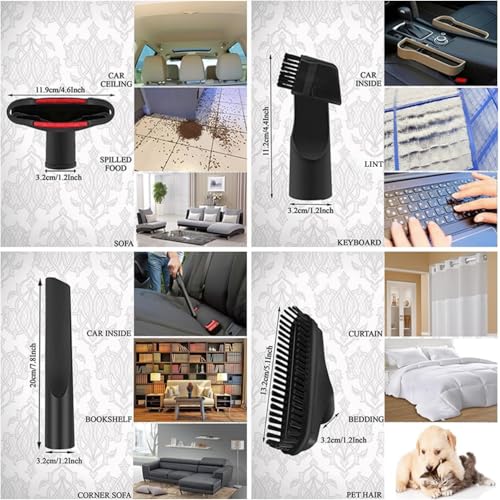 Image of Household Cleaning Kit Attachments Vacuum Cleaner Accessories Universal Vacuum Hose Adapters Flexible Crevice Tool for Dryer Lint Vent Trap Cleaner
