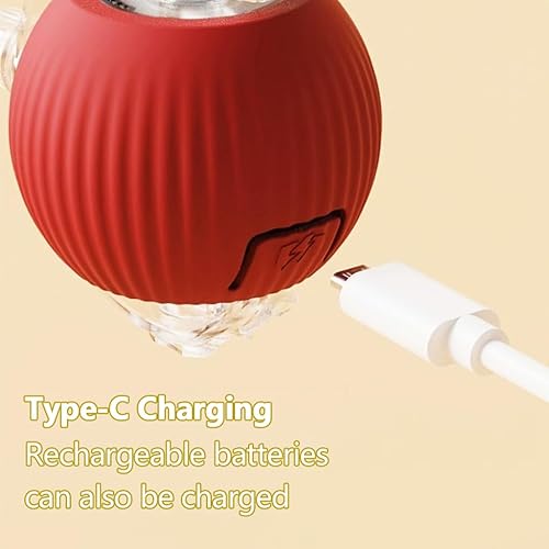 Miniatura 4 de Pelota interactiva para gatos de interior, juguete automático para gatos de tercera generación, cuerda elástica para cola, chirridos para imitar