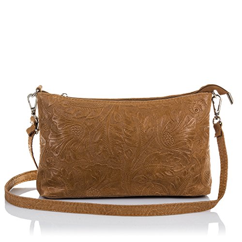 Firenze ARTEGIANI. Bolso Piel auténtica Mujer Grabado arabescos Lacado. Bolso de Mano.Mujer. Made...
