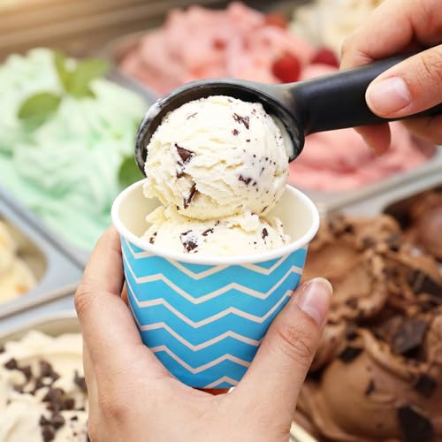 Image of Zeyune 500 Pack 5 oz Ice Cream Cups Disposable Bulk Ice Cream Sundae Bowls Paper Dessert Snack Frozen Yogurt Cups for Hot or Cold Food Wedding Baby Shower Birthday Bar Party Supplies, 10 Colors