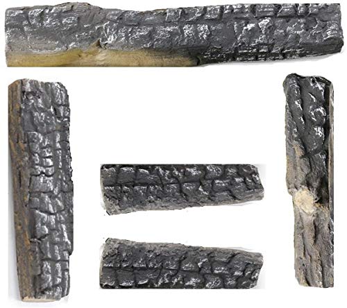 B-HOTTE Gas Fireplace Logs,4/5pcs Ceramic Wood Logs for All Types of Indoor, Gas Inserts, Ventless & Vent Free, Ethanol, Electric, Propane or Outdoor Fireplaces & Fire Pits, Burning Accessories (5PCS)
