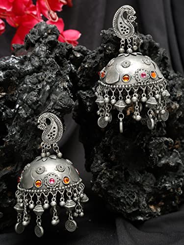 Oxidised Silver Celebrity Inspired Jhumki Earrings