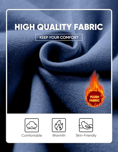 Image of JMIERR Mens Fleece Lined Hoodie Pullover Drawstring Pocket Winter Warm | Cozy fleece-lined pullover, adjustable drawstring hood, kangaroo pocket, regular fit, machine wash