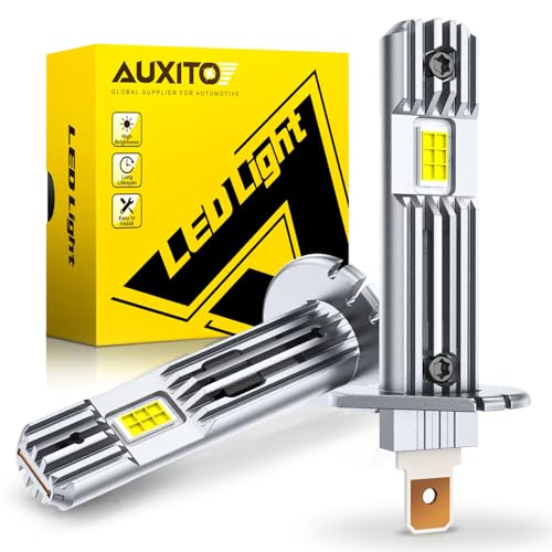 AUXITO H1 Bulb, 600% Brighter 6500K White, Direct Fit Mini Size, Hassle-Free Plug & Play, Extended Lifespan, Flicker-Free Operation, Pack of 2