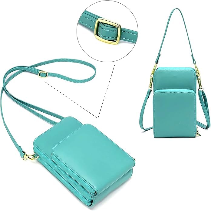 Image of Crossbody Cellphone Purse Women Touch Screen Bag RFID Blocking Wallet Handbag Shoulder Strap