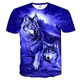 Cerbukt Men's Wolf Graphic 3D Print with The Cool T-Shirt,Multicolored5,L
