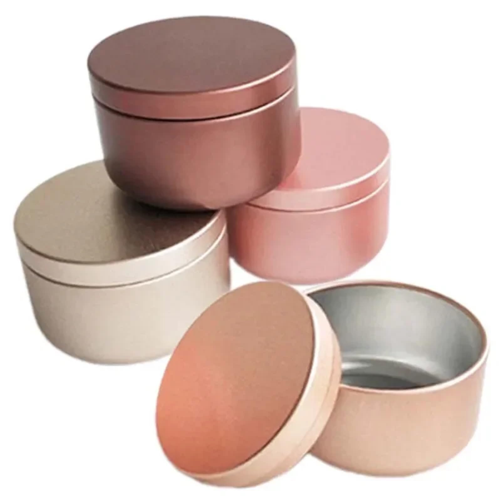 Kerzengläser 100 Stück 50 ml Leere Aluminiumgläser, runde Kerzendosen, Gewürzdosen, Kosmetik- und Gesichtscreme-Vorratsdosen, nachfüllbarer Behälter for unterwegs(Purple)
