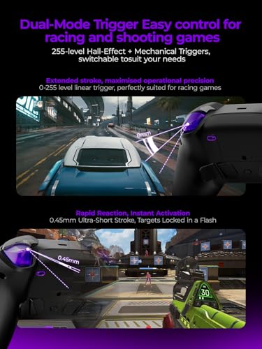 Image of leadjoy Xeno Plus Wireless Game Controller, TMR Joysticks, Hall Effect & Tactile Dual Triggers Gaming Controller, Smart Charging Dock, 4 Back Paddles, 1000Hz Polling Rate, for Nintendo Switch /Switch 2, PC, Android & iOS